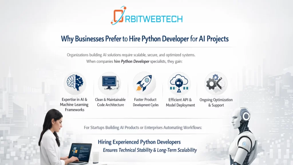 Benefits of hiring Python developers for AI: ML expertise, clean code, faster development, and efficient model deployment.