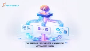 Top trends and use cases for AI workflow automation in 2026 with data integration and AI processing illustration